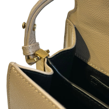 Used SAINT LAURENT grained calfskin Cassandra Handbag taupe