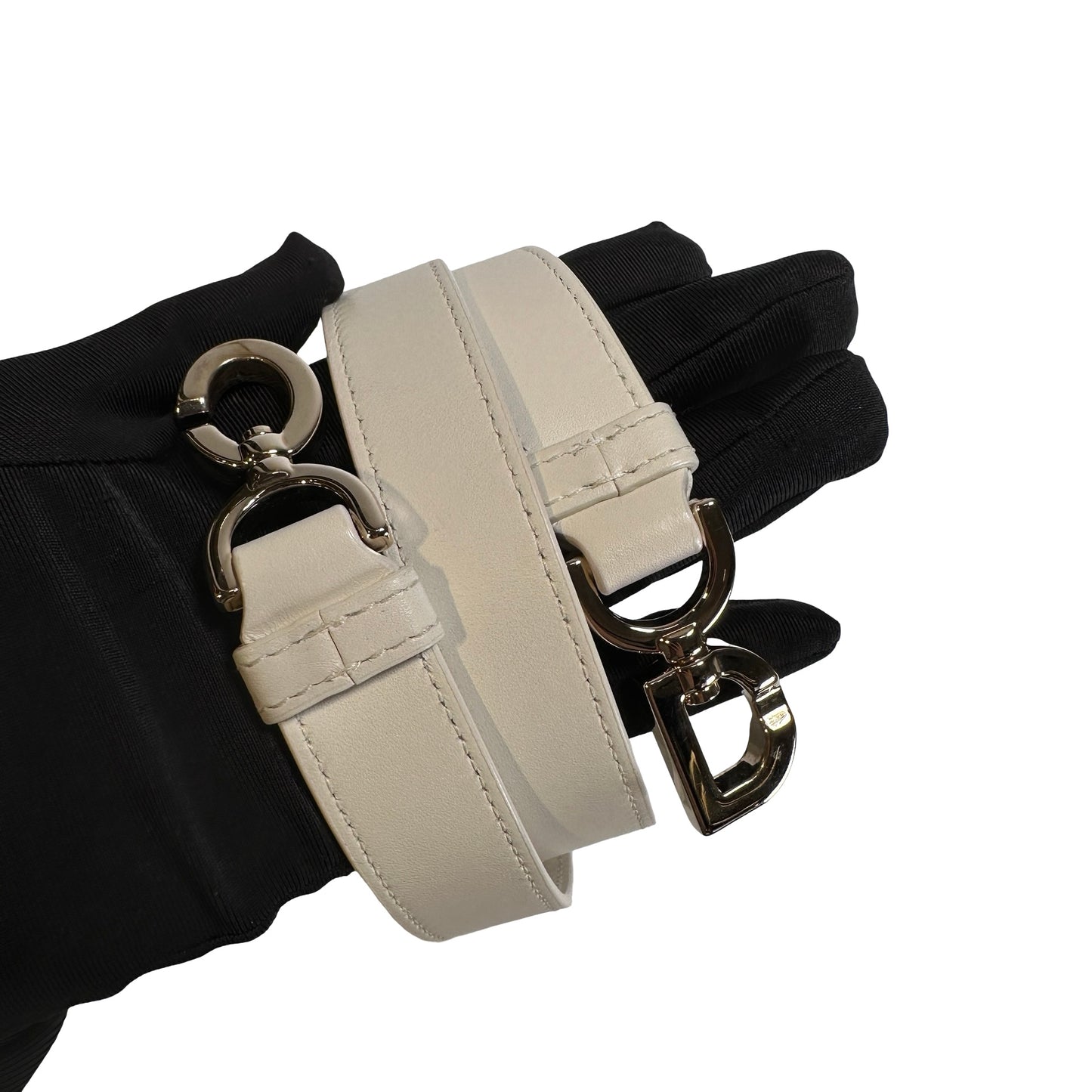 Used DIOR Lambskin Toujours Basket Bag White GHW