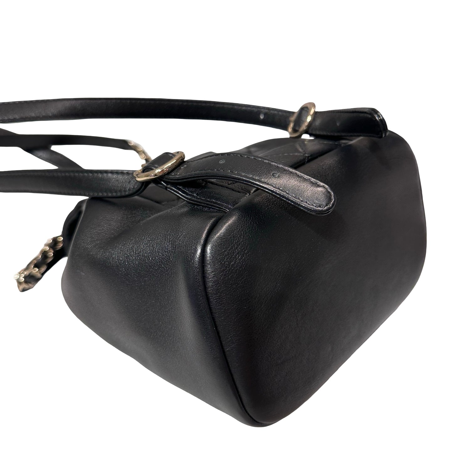 Used Chanel Calfskin Leather Small Duma Backpack Black GHW