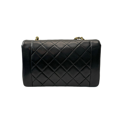 Used CHANEL DIANA Shoulder Bag Black GHW