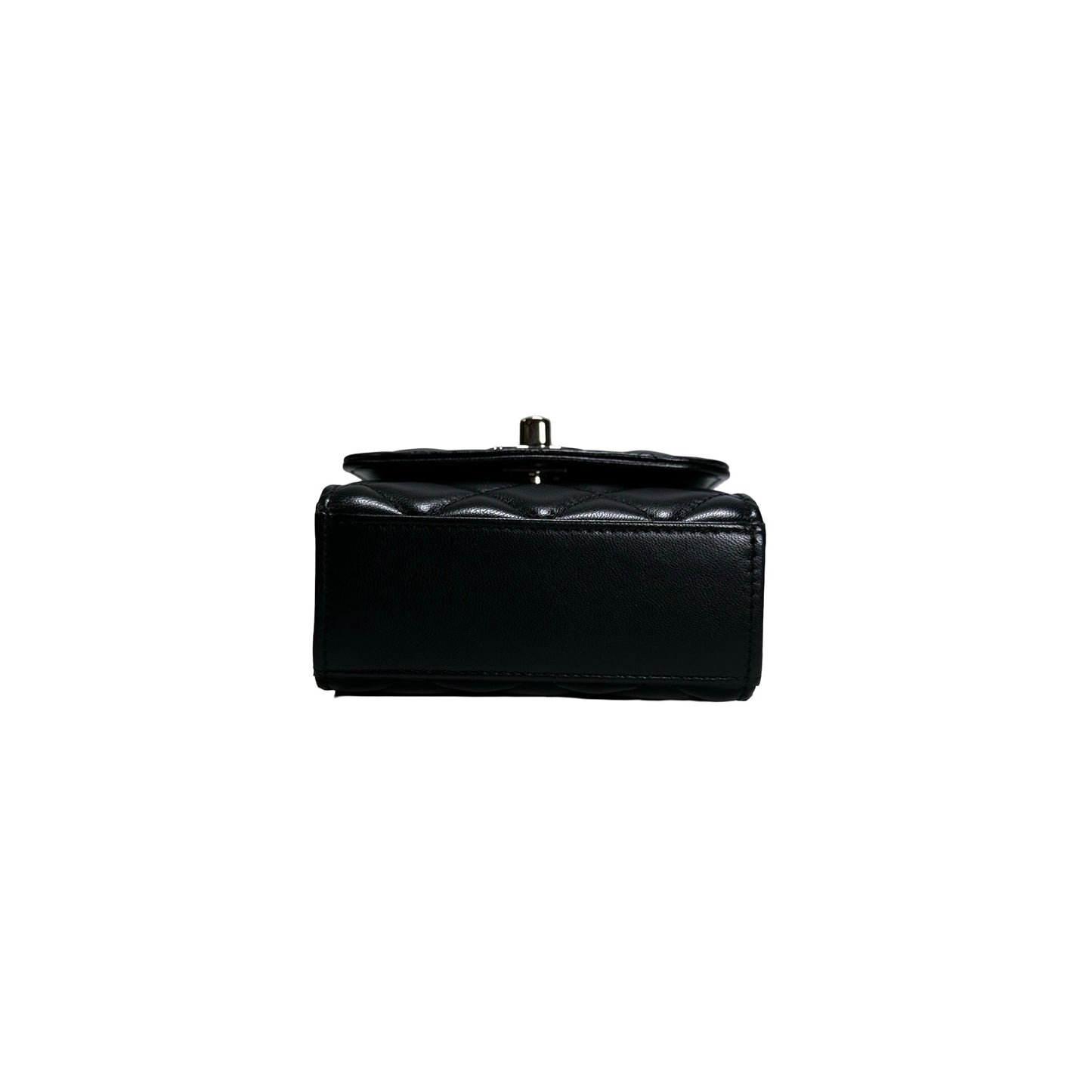 CHANEL Quilted Lambskin Trendy CC Square Clutch with Chain Mini Bag Black GHW