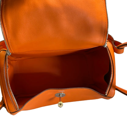 Used HERMES Lindy 26 Crossbody Bag Orange