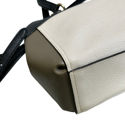 Used COACH Calfskin Two way shoulder bag Two Way Shoulder Bag Black White
