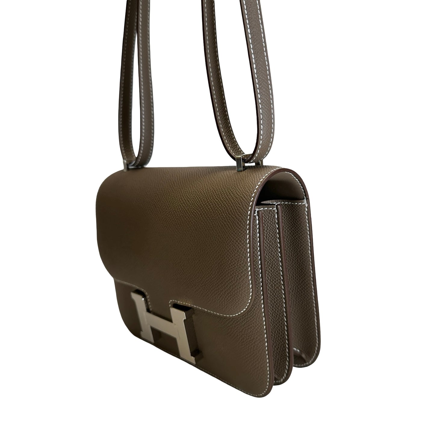 Brand New HERMES Epsom Mini Constance Shoulder Bag Etoupe PHW