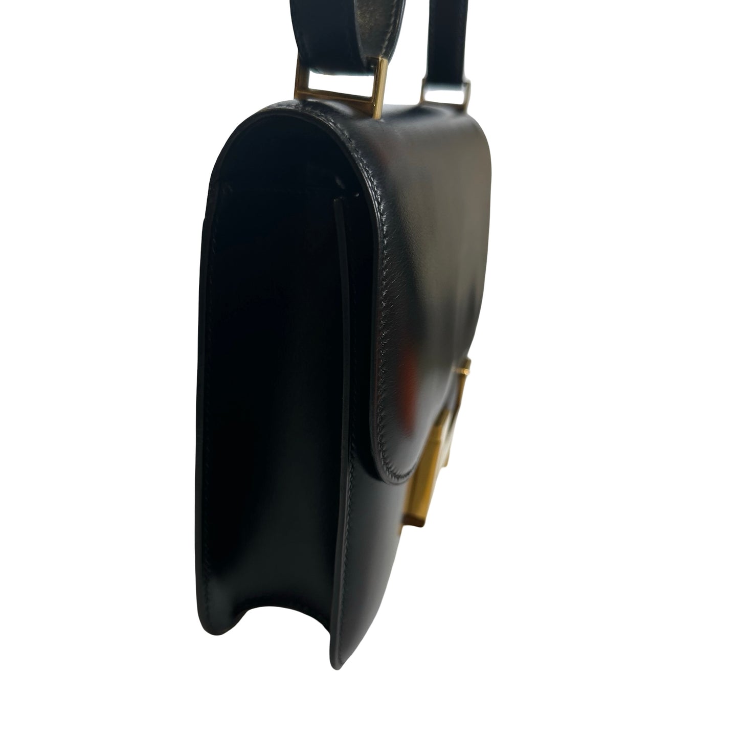 Used HERMES Box Calfskin Constance 24 Shoulder Bag Black Gold