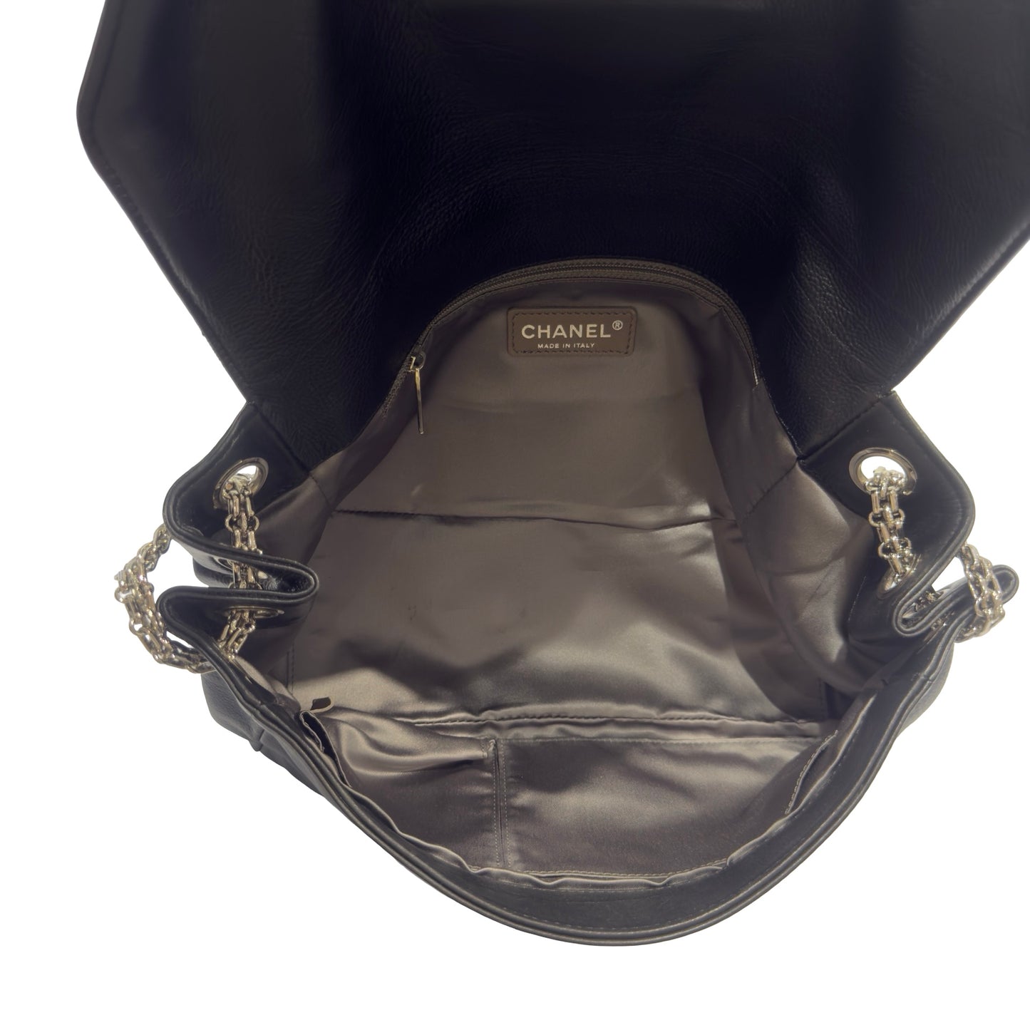 Used CHANEL Calfskin Reissue 2.55 Shoulder Bag Black Silver