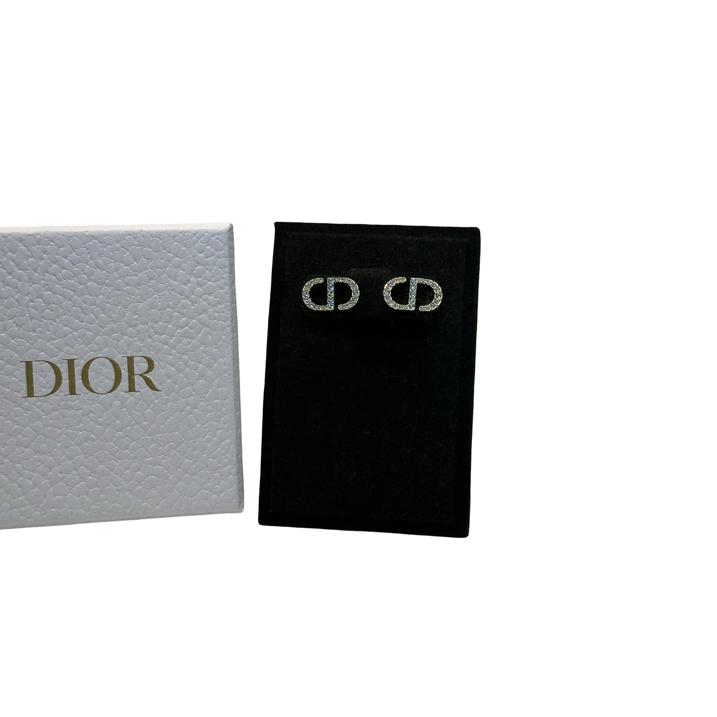 Used DIOR CD Earrings Gold，Blue