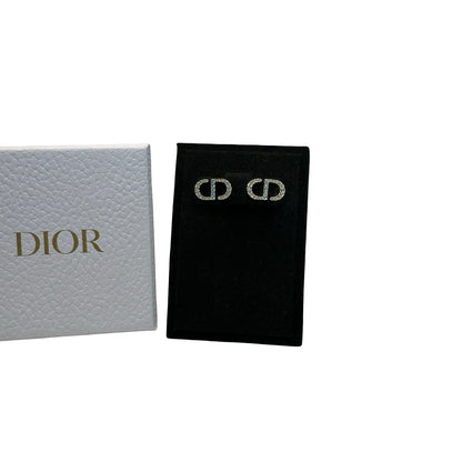 Used DIOR CD Earrings Gold，Blue