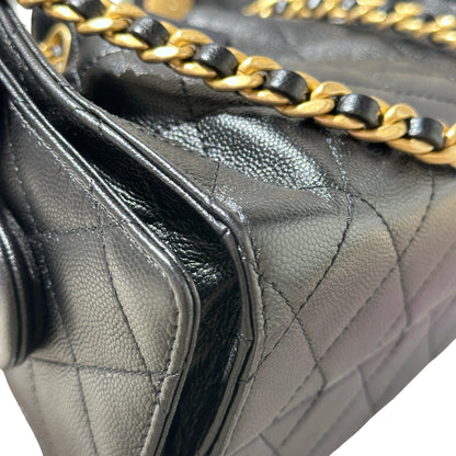 Used Chanel Mini 25 Shoulder Bag Black GHW