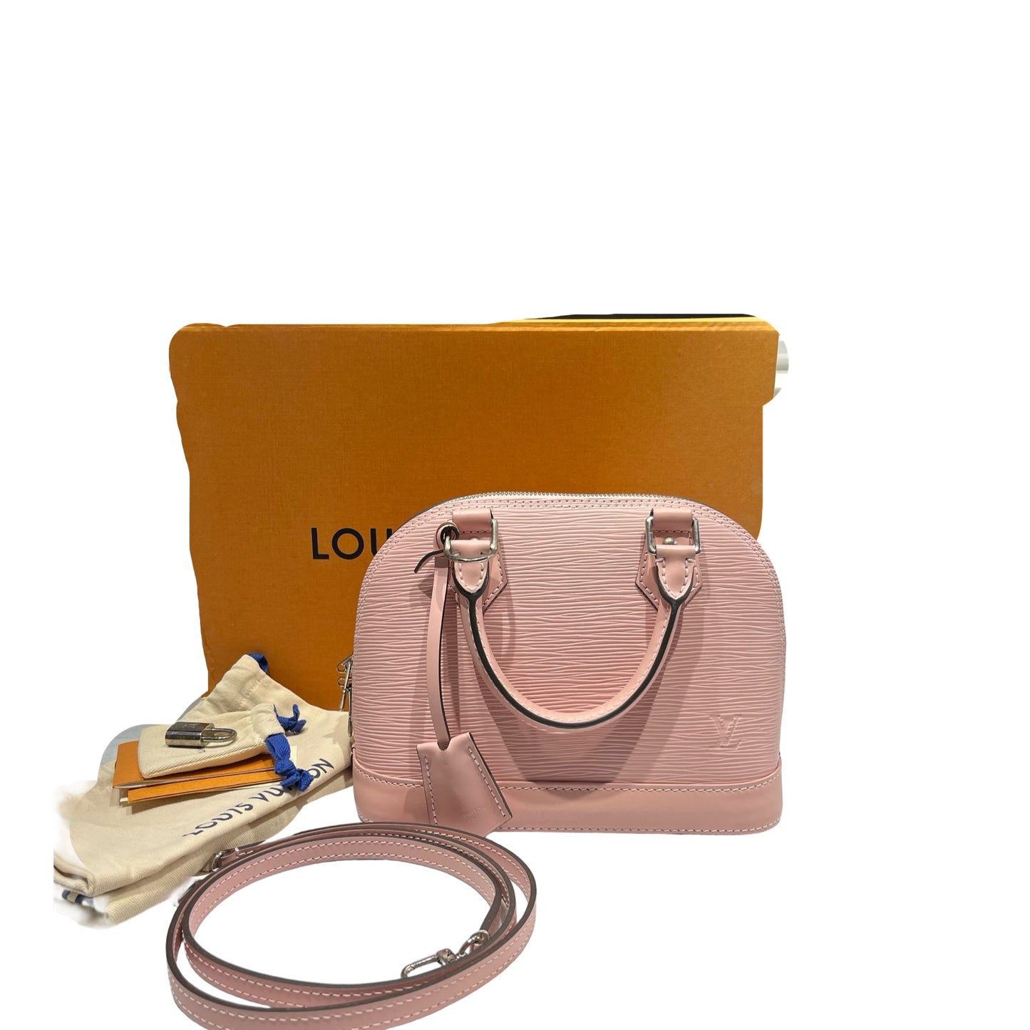 Used LOUIS VUITTON Epi Leather Alma BB Two Way Shoulder Bag Pink GHW