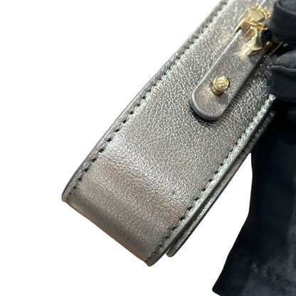 Used Dior Lady Dior Handbag Metallic Silver GHW