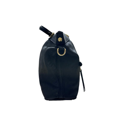 Used Louis Vuitton Calfskin Leather Tote Bag Black GHW
