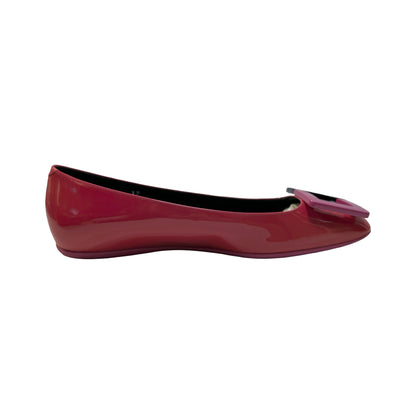 Used ROGER VIVIER Patent Leather Belle Vivier Trompette Shoes Red