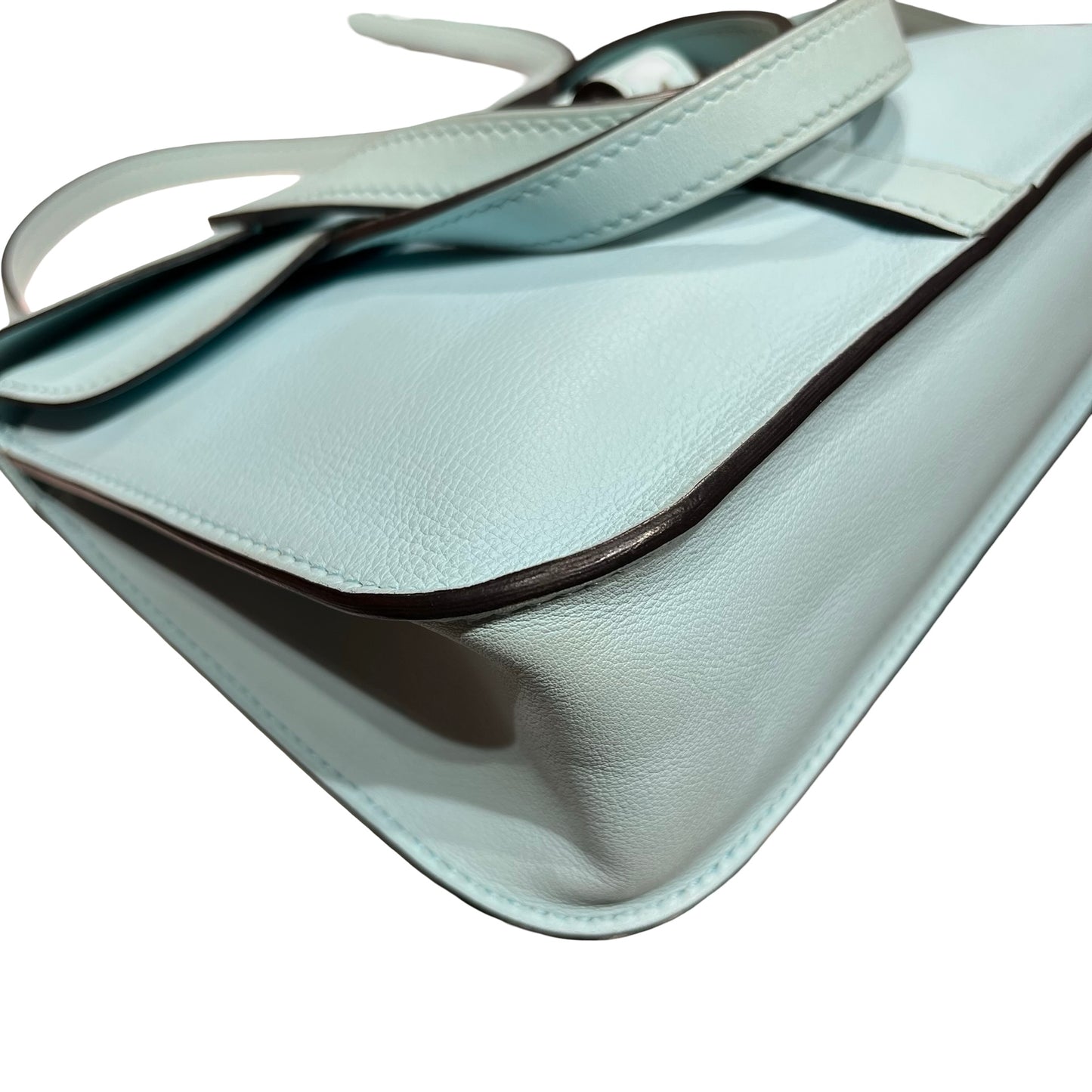 Used HERMÈS Mini Halzan Shoulder Bag Light Blue PHW