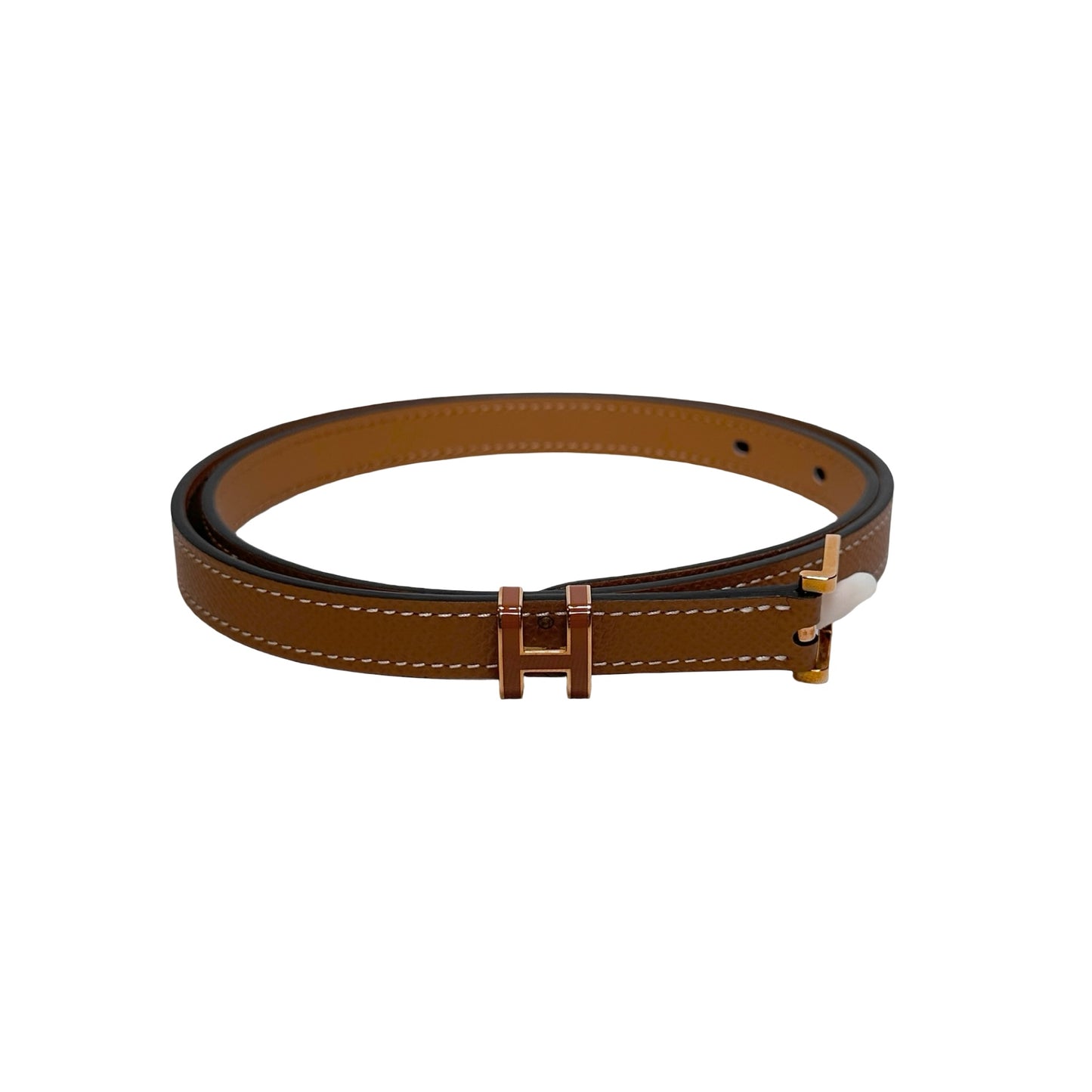 Used HERMES Epsom leather Pop H 15 belt Belt Brown GHW