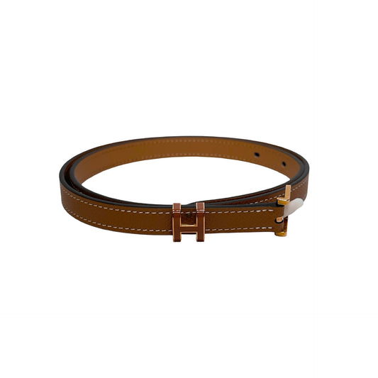 Used HERMES Epsom leather Pop H 15 belt Belt Brown GHW