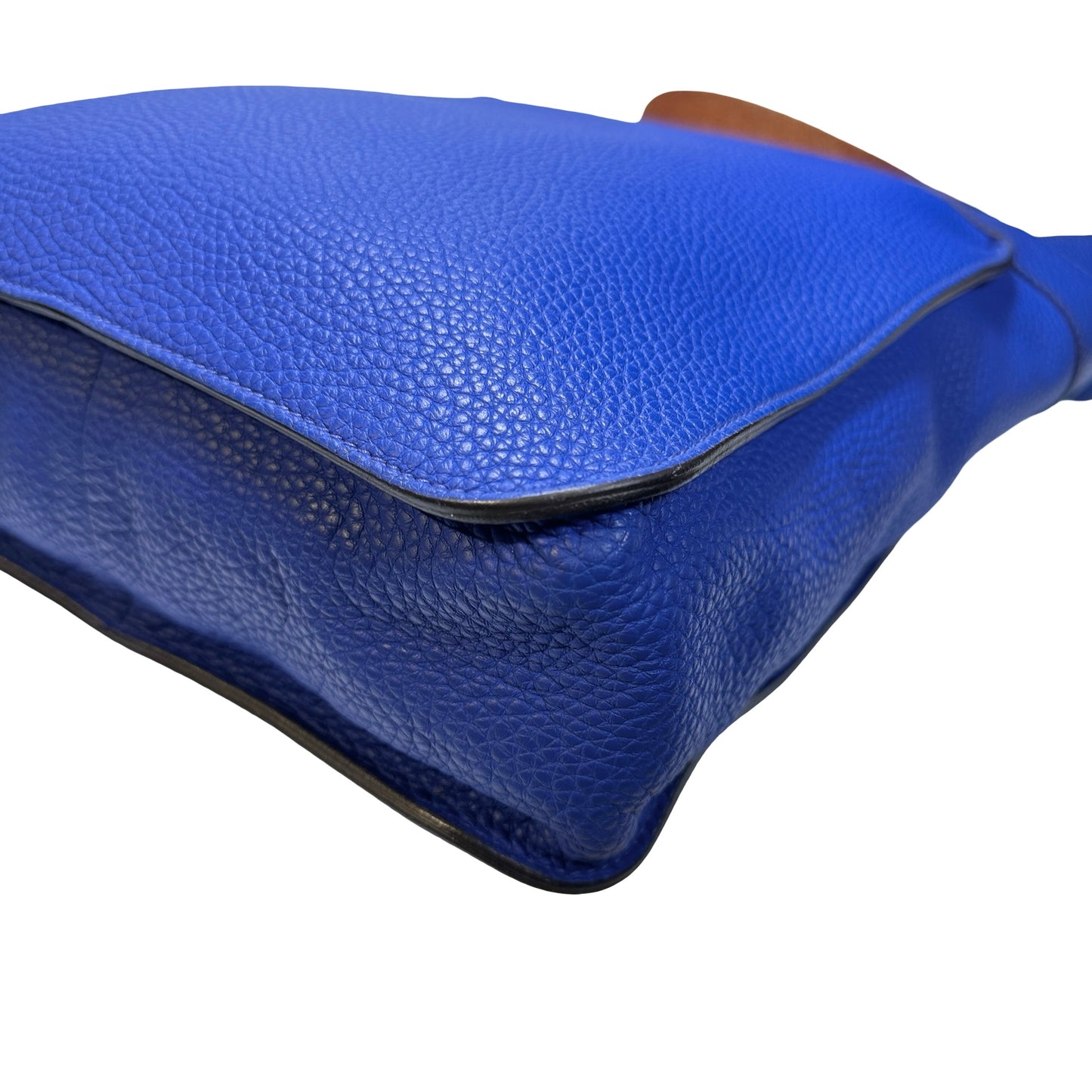 Used HERMES Leather Marwari Tote Bag Blue Brown PHW