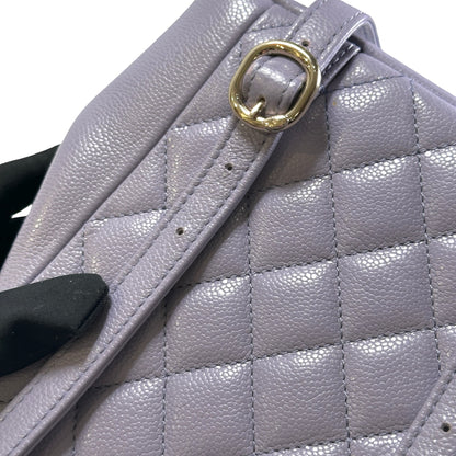 Used CHANEL Quilted Caviar Duma Backpack Purple Gold