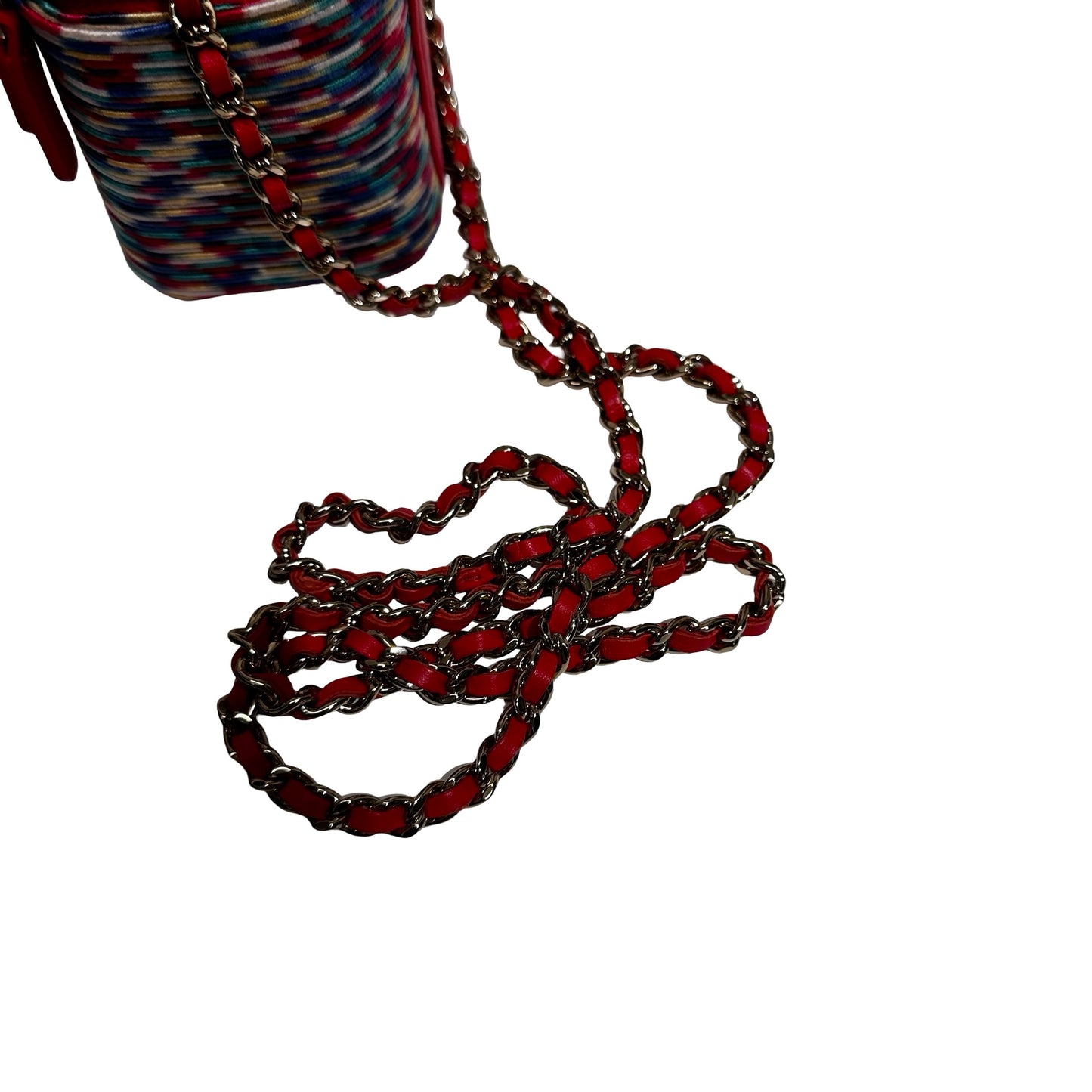 Used CHANEL Mini Vanity Cross Body Bag Red Multi color