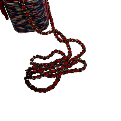 Used CHANEL Mini Vanity Cross Body Bag Red Multi color