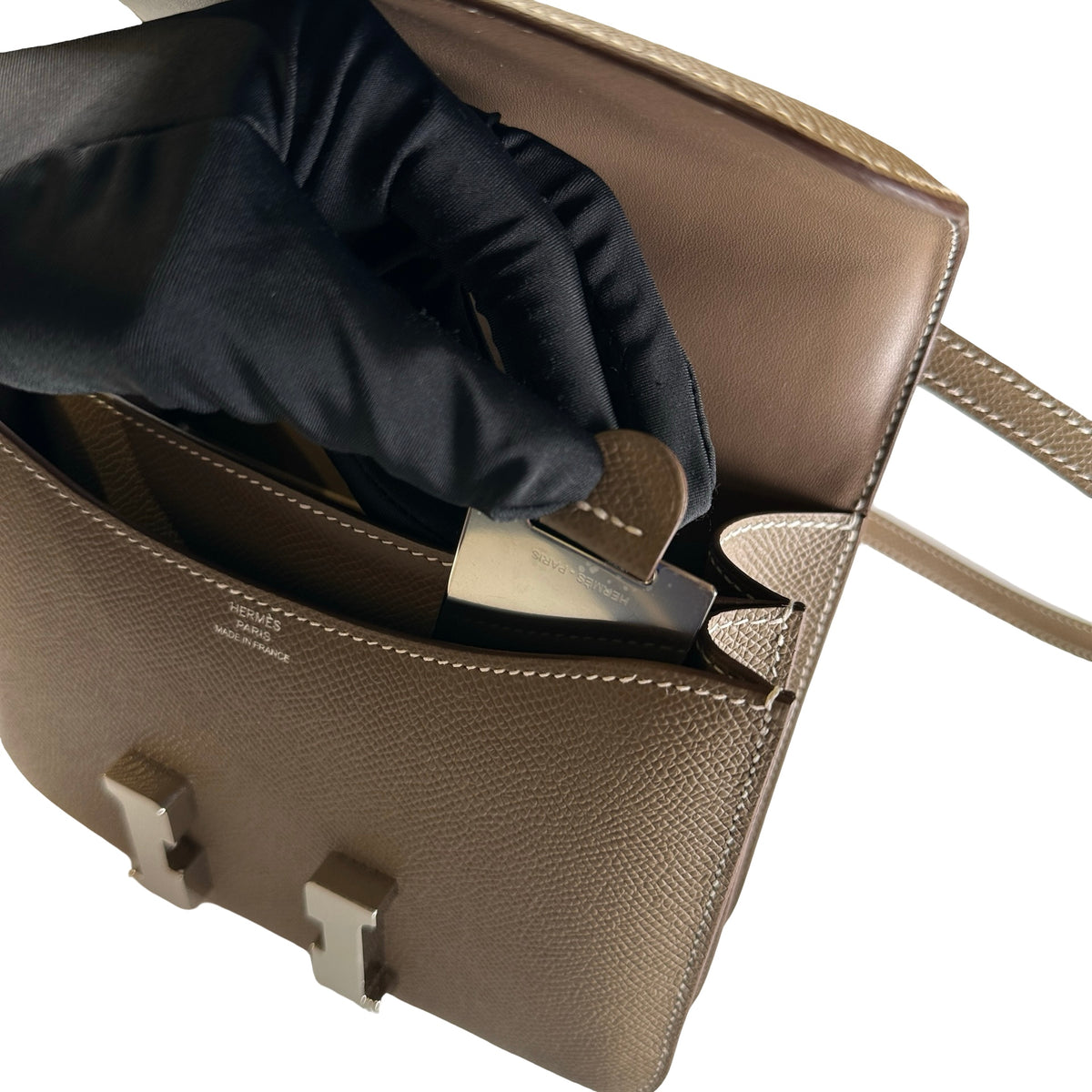 Brand New HERMES Epsom Leather Constance Crossbody Bag Etoupe