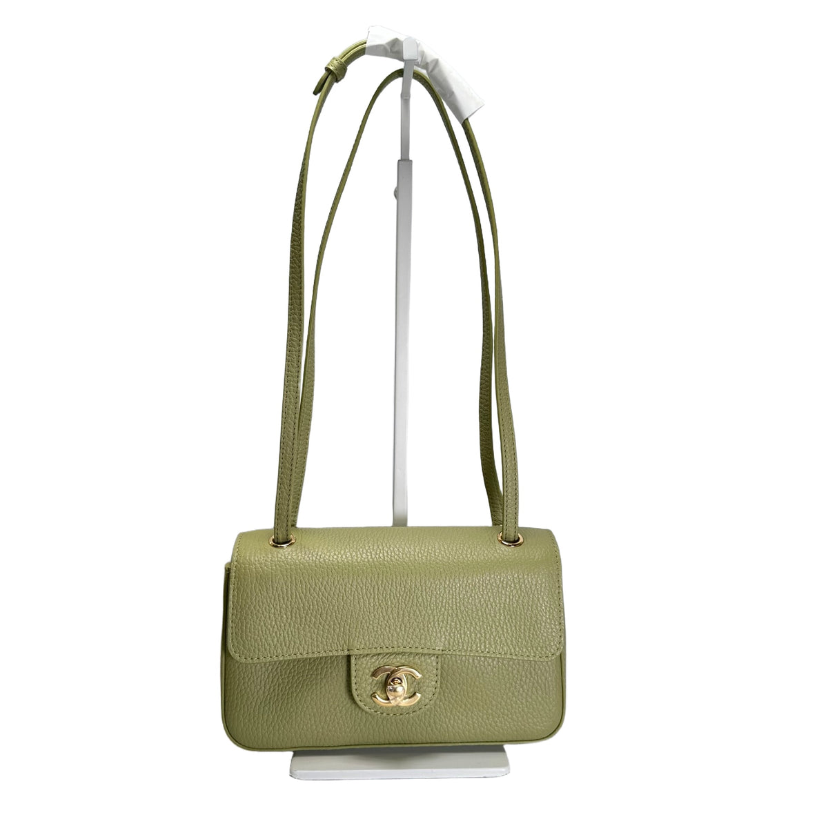 Brand New CHANEL Caviar Leather Mini Flap Bag Shoulder Bag Green GHW