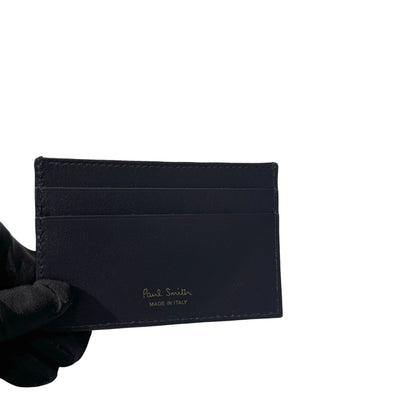 Used PAUL SMITH Calfskin Leather Cardholder Card holder Navy Blue