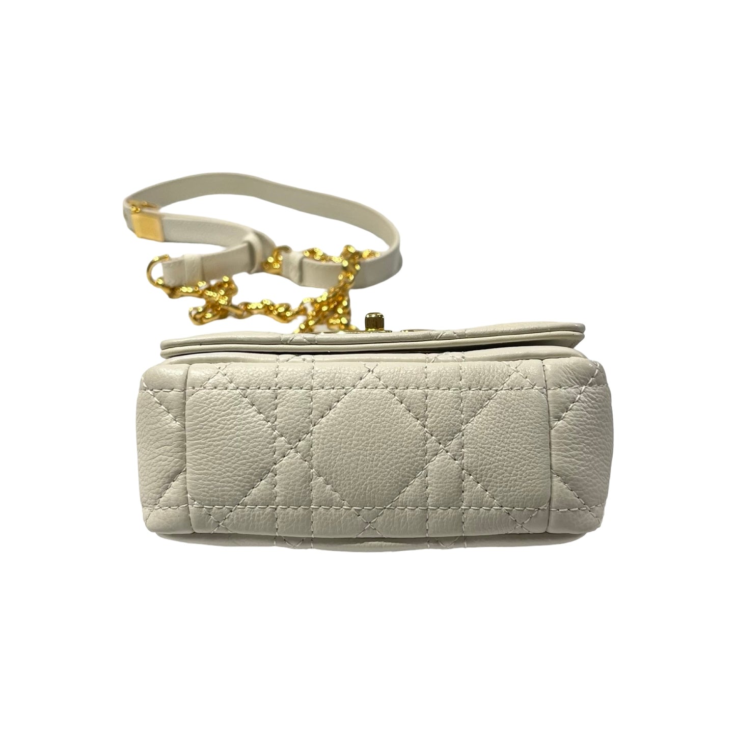 Used DIOR Cross Body Bag White GHW