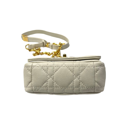 Used DIOR Cross Body Bag White GHW