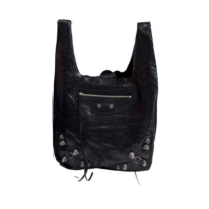 Used BALENCIAGA Leather City Tote Bag Shoulder Bag Black
