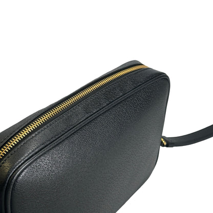 VERSACE Pebbled Leather Medusa Camera Bag Camera Bag Black Gold