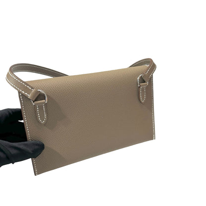 New HERMÈS Epsom Snap to Go Shoulder Bag Etoupe (18) GHW