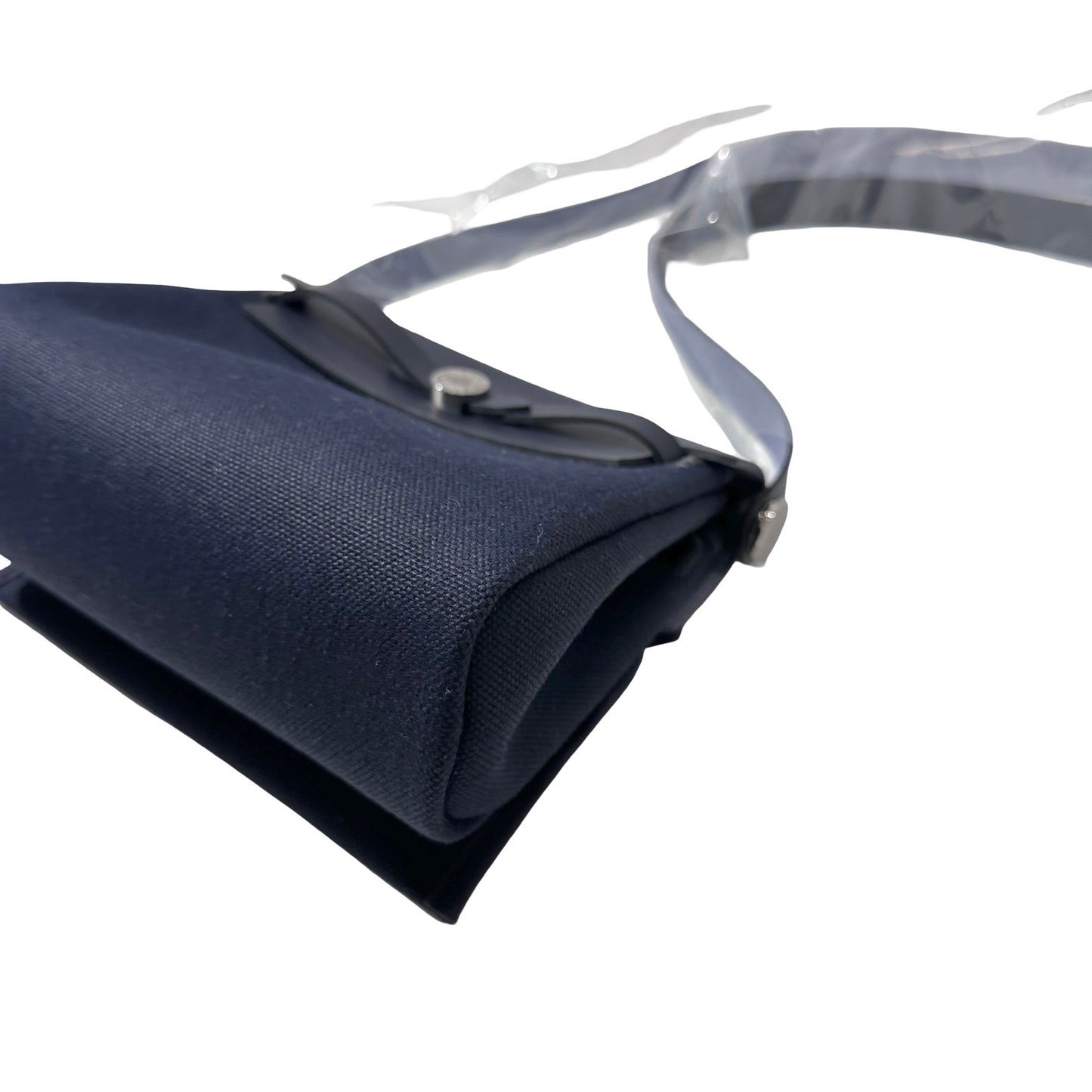 Used HERMÈS Canvas Mini Herbag Cross Body Bag Black PHW