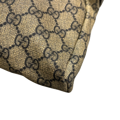Used GUCCI Canvas Cross Body Bag Beige Navy