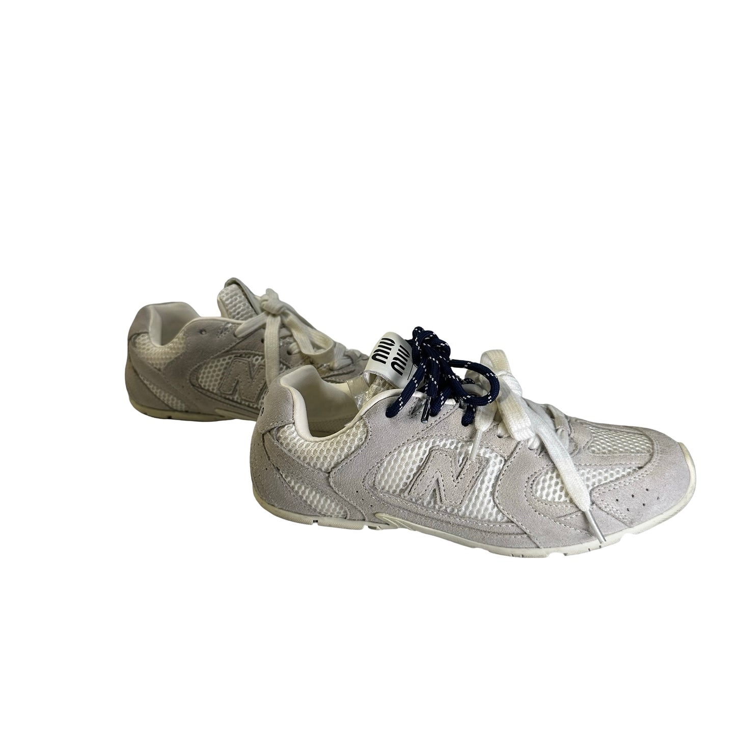 Used MIU MIU Suede Mesh New Balance 530 Sneakers White Grey