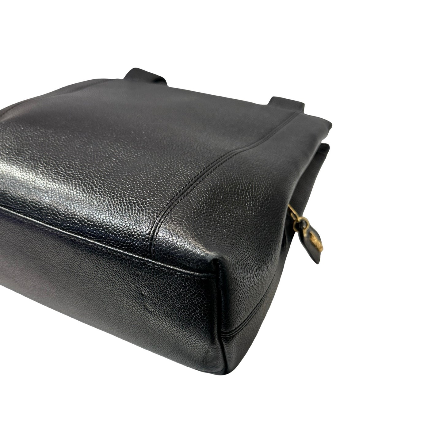 Used CHANEL Caviar Leather Vintage Shoulder Shoulder Bag GHW Black