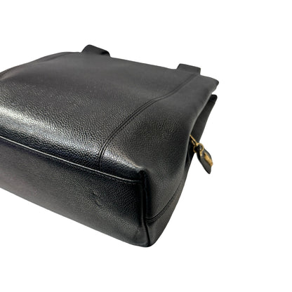 Used CHANEL Caviar Leather Vintage Shoulder Shoulder Bag GHW Black