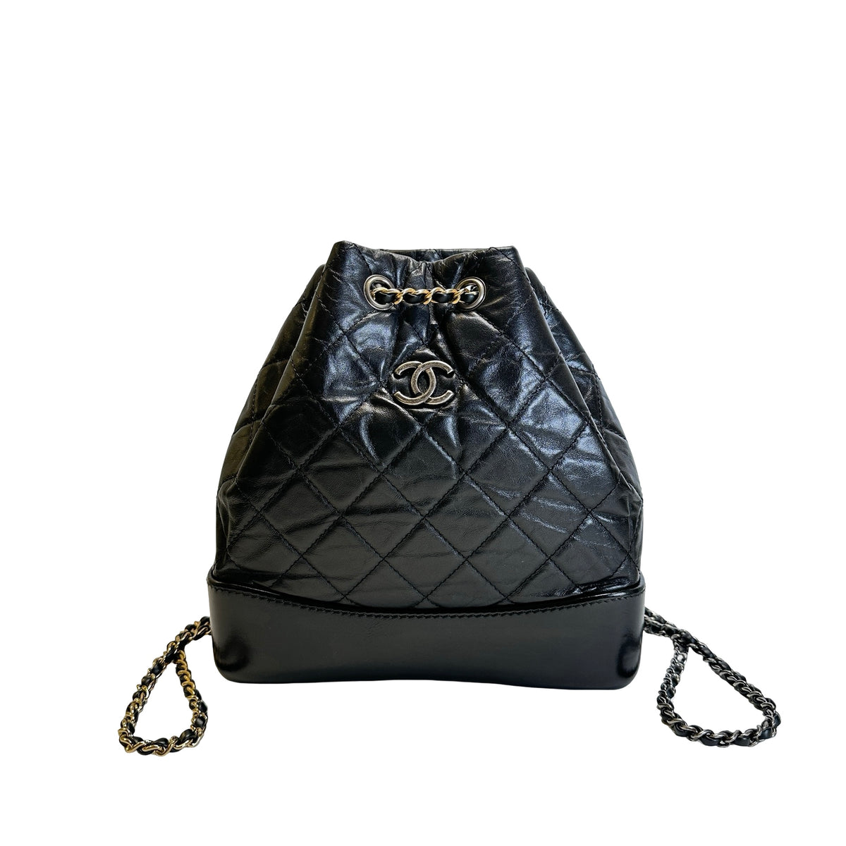 Used CHANEL Calfskin Gabrielle Backpack Backpack (Rucksack) Black PHW