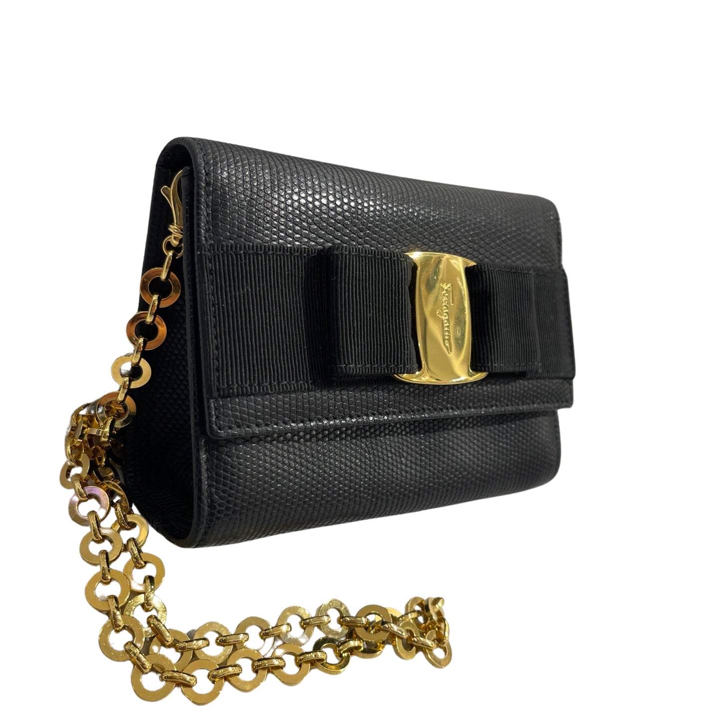 Calf Skin Vara Ribbon Chain Shoulder Bag Chain Shoulder Bag [100849]