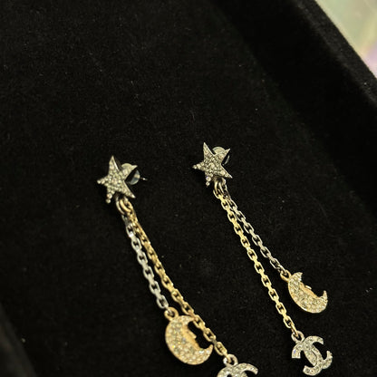 star and moon cc logo earrings Earrings & Earpins [101078]