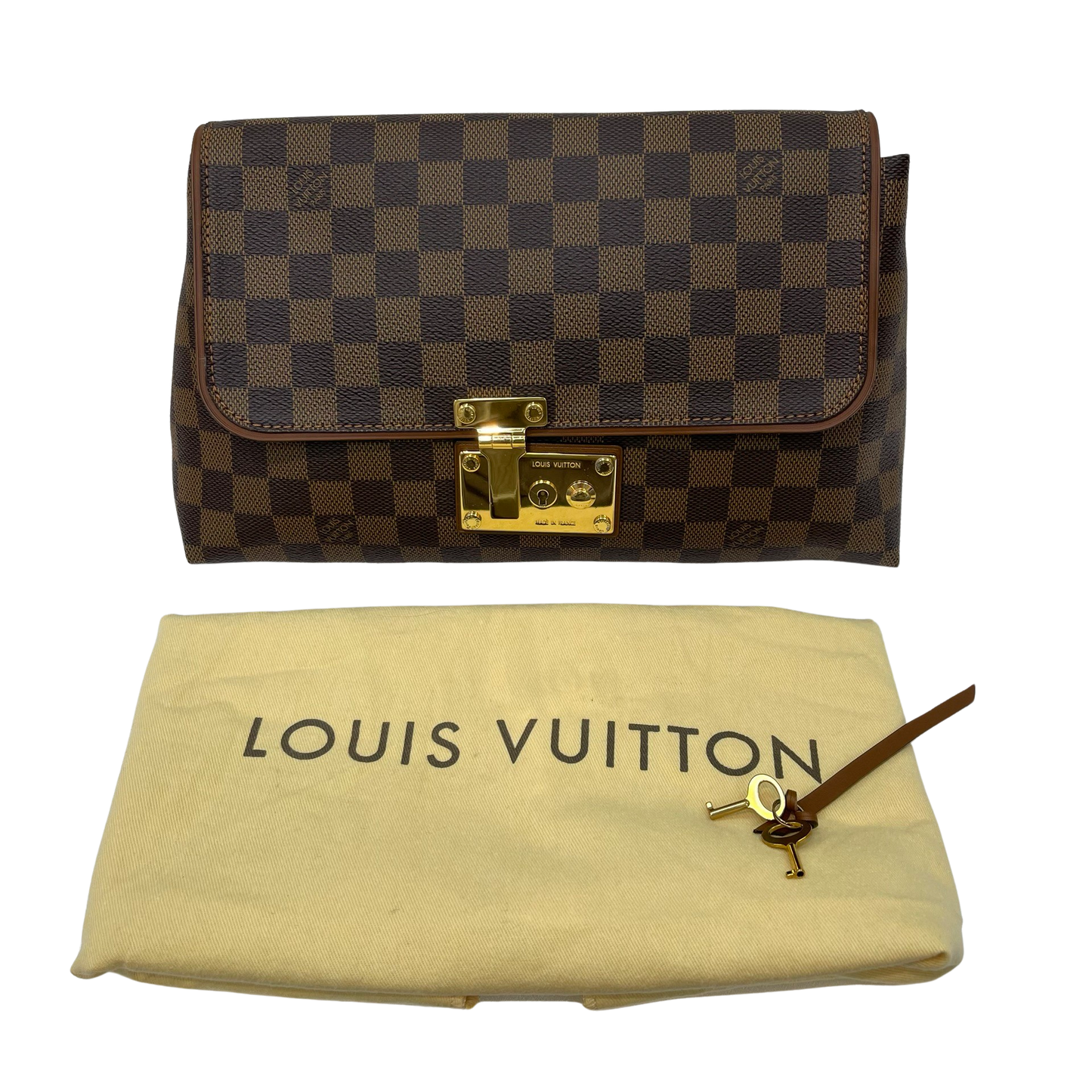 TOILE DAMIER Coated Canvas Pochette Ascot Clutch [100876]