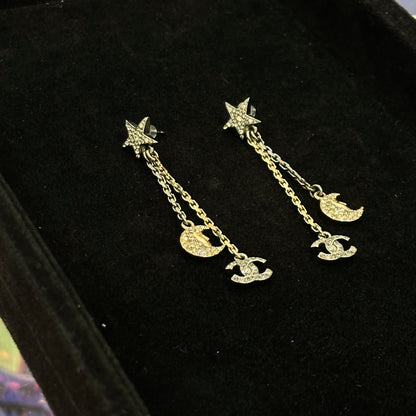 star and moon cc logo earrings Earrings & Earpins [101078]