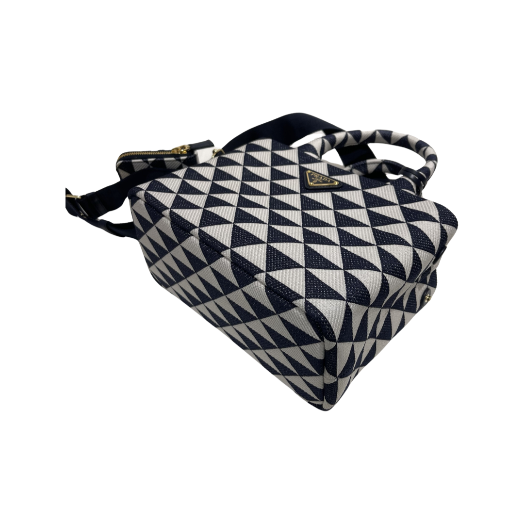 Canvas Symbol Jacquard Two Way Shoulder Bag [100561]