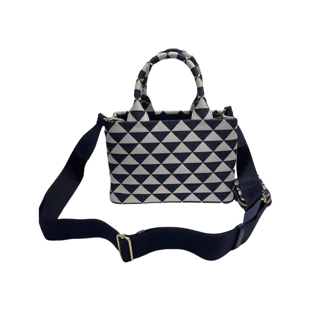 Canvas Symbol Jacquard Two Way Shoulder Bag [100561]