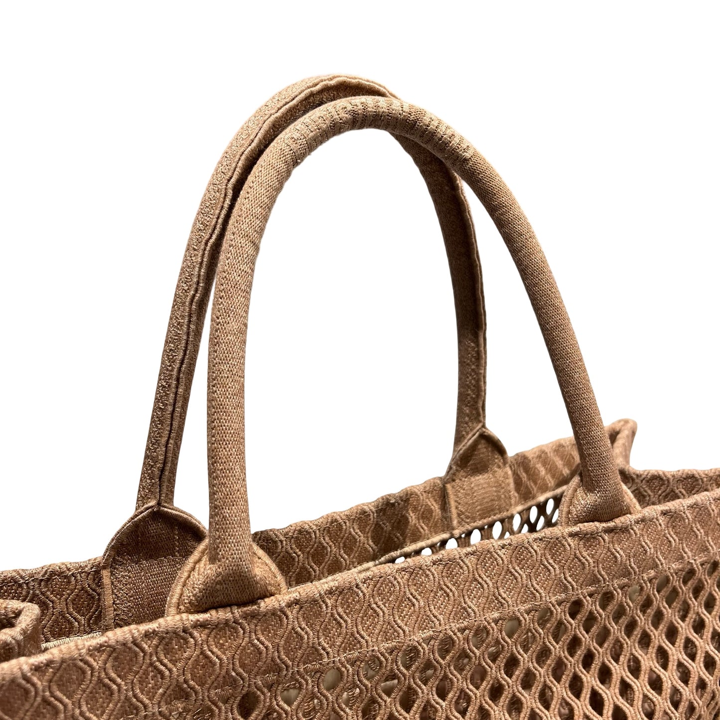 Used DIOR Mesh Embroidery Book Tote Tote Bag Pink Beige