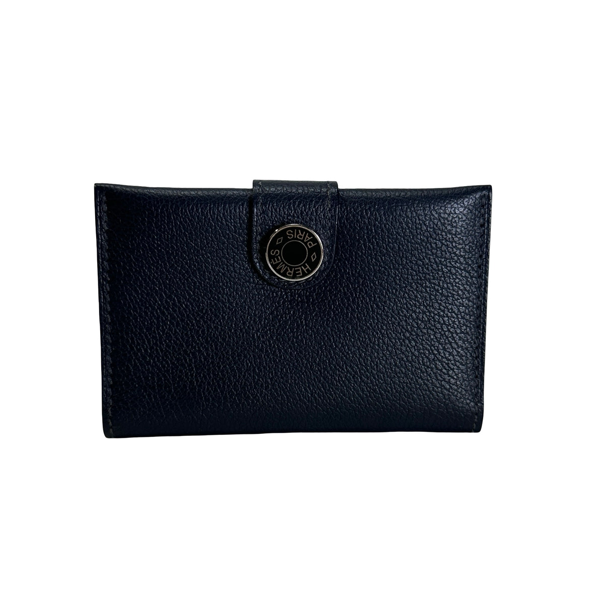 Used HERMES Togo Dogon Card case Navy PHW