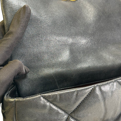 Used CHANEL Quilted Lambskin 19 Bag Shoulder Bag Black GHW