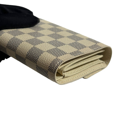 Used LOUIS VUITTON Damier Azur Canvas Portefeuille Sarah Long wallet White Blue