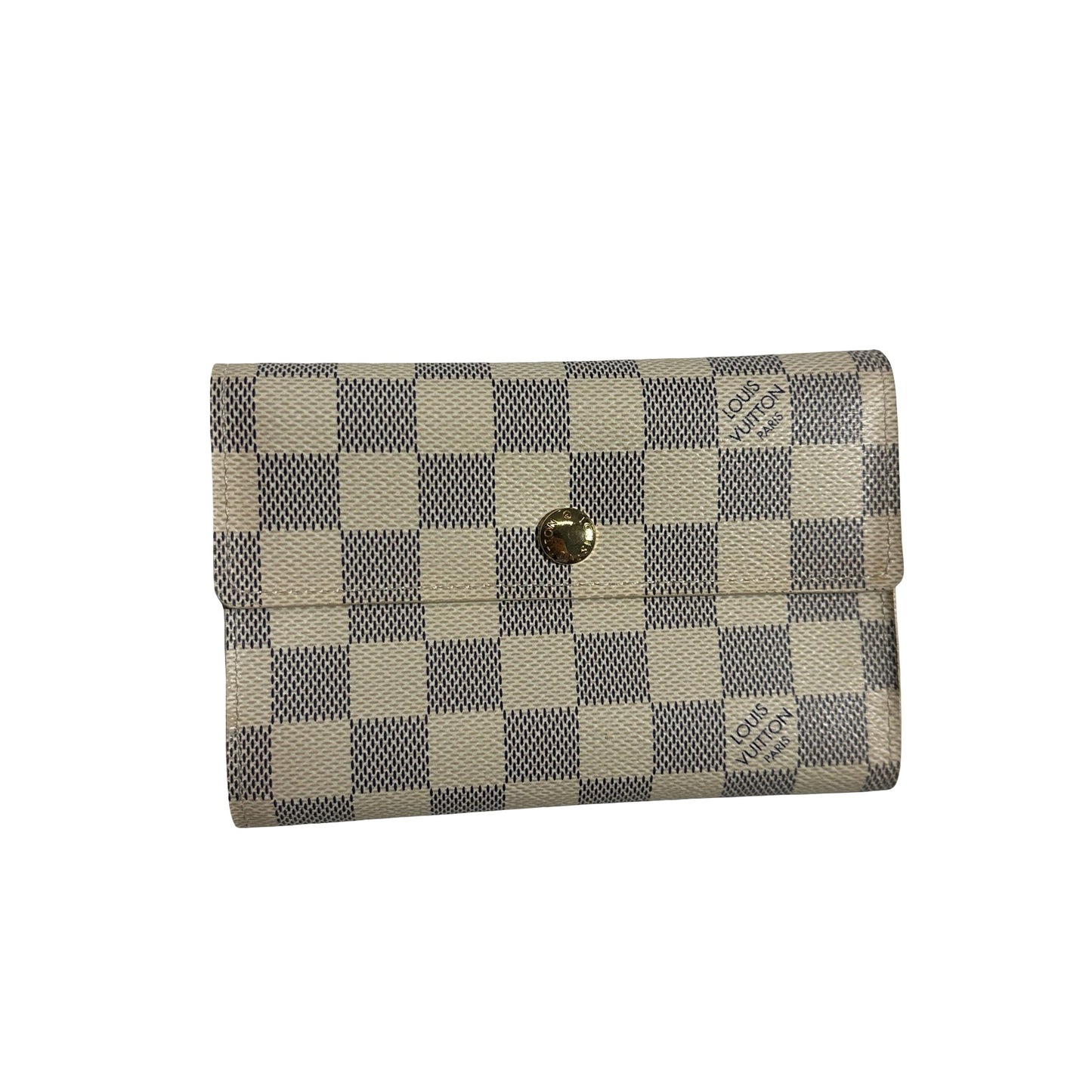 Used LOUIS VUITTON Damier Azur Canvas Portefeuille Sarah Long wallet White Blue