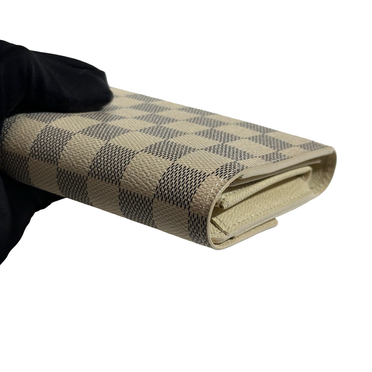 Used LOUIS VUITTON Damier Azur Canvas Portefeuille Sarah Long wallet White Blue